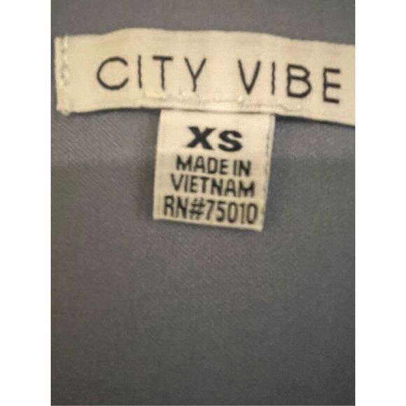 Women's Lined Chiffon Long Sleeve Tiered Ruffle Hem Wrap Dress Blue Size XS NWT - Picture 4 of 7